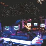 Tissu étoilé LED fixes 6 x 3m avec pieds