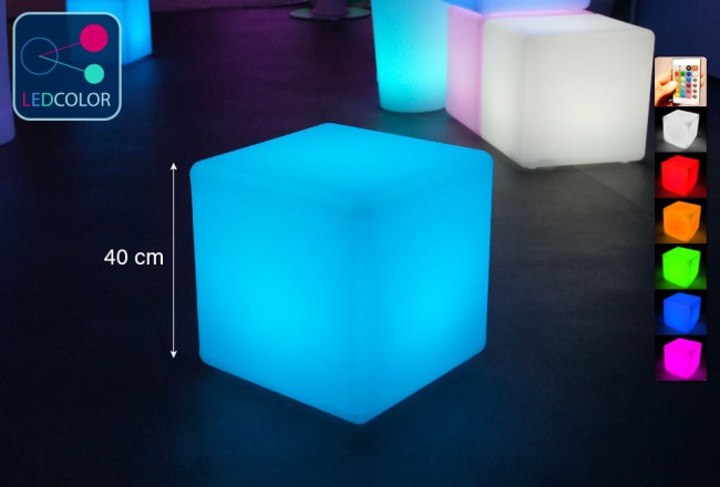 Cube lumineux batterie 40cm - Mise en Scène