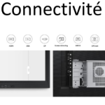 Écran tactile Samsung Flip 2 de 85 pouces proposé par Mise en Scène à La Rochelle et Paris, avec pied motorisé réglable, idéal pour présentations interactives, réunions collaboratives et animations professionnelles